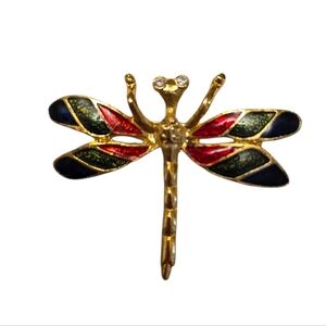 Vintage Colorful Dragonfly Brooch Pin
